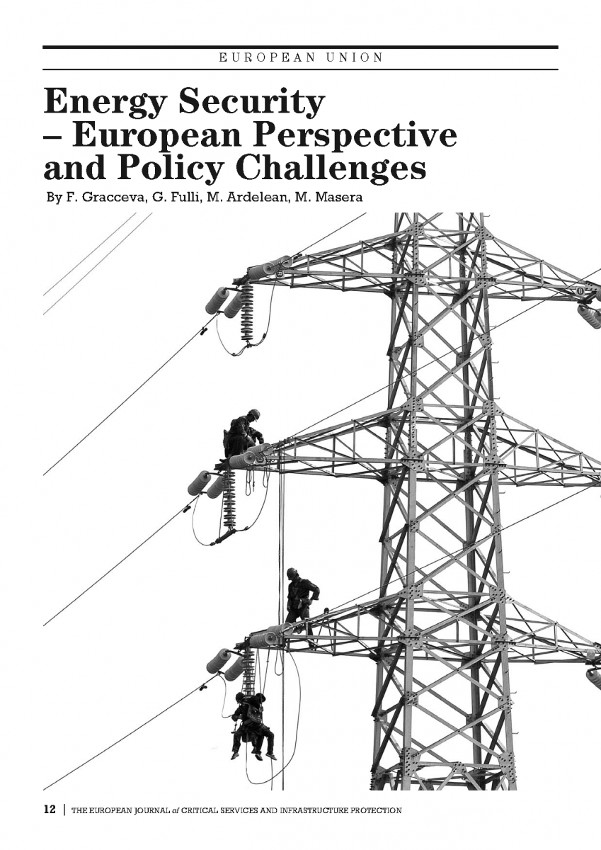2013 - Energy Security – European Perspective and Policy Challenges