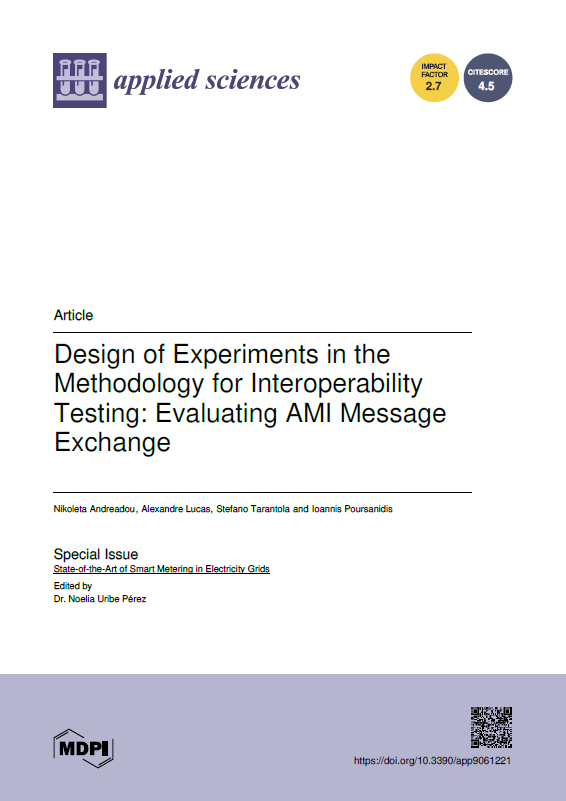 2019 - Design of Experiments in the Methodology for Interoperability Testing: Evaluating AMI Message Exchange