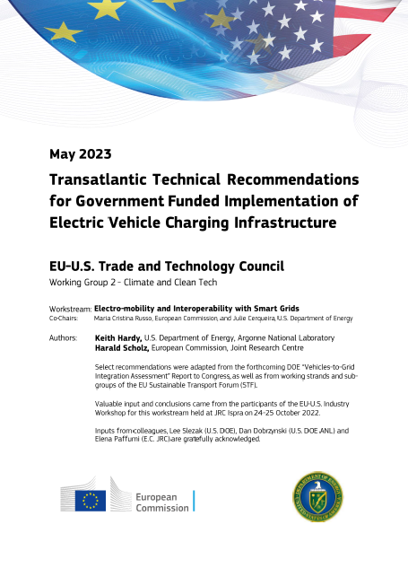 EU-US Trade and Technology Council (TTC) work on electro-mobility and interoperability with Smart Grids