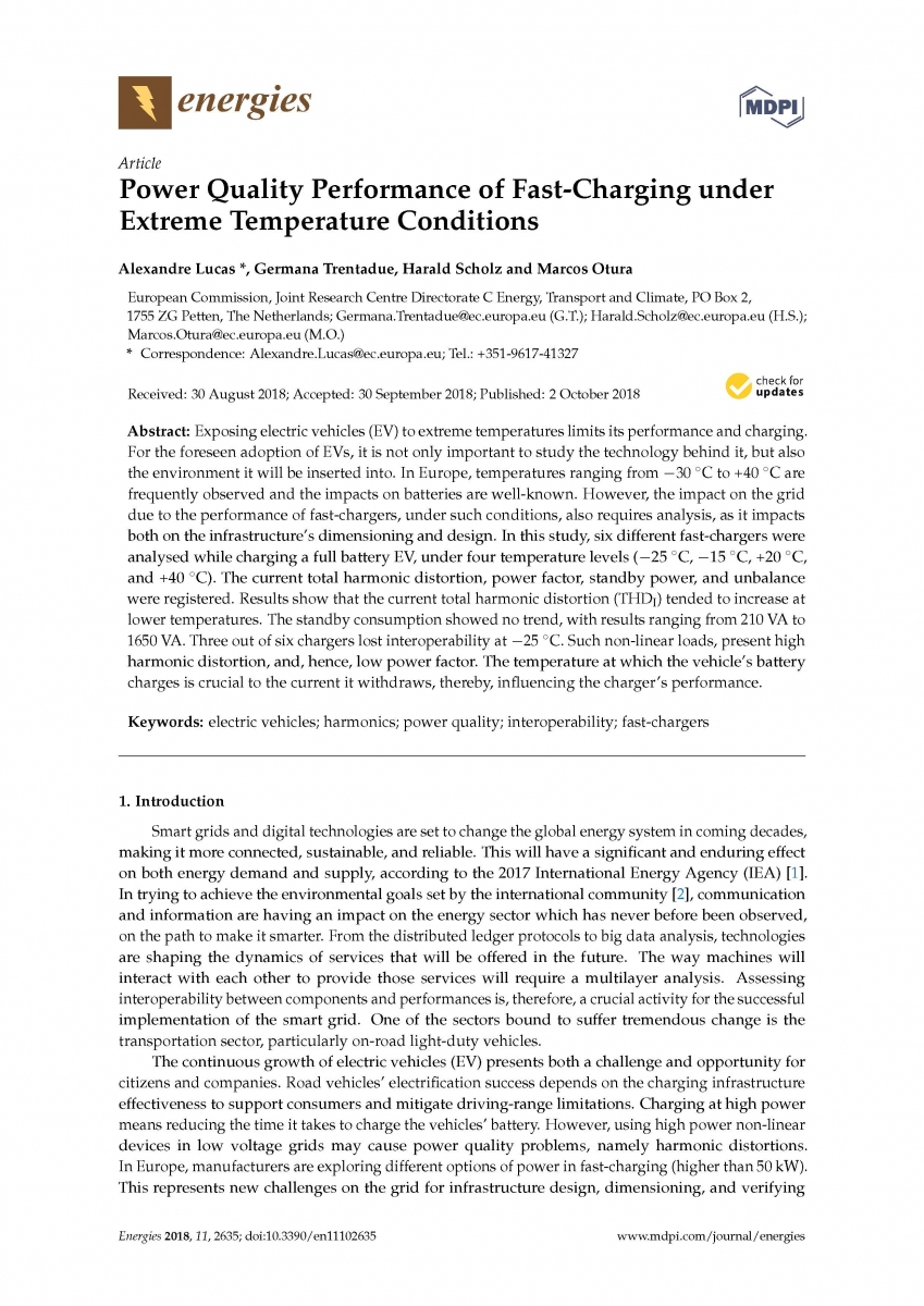 2018 - Power Quality Performance of Fast-Charging under Extreme Temperature Conditions