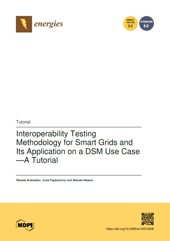 2019 - Interoperability Testing Methodology for Smart Grids and Its Application on a DSM Use Case—A Tutorial