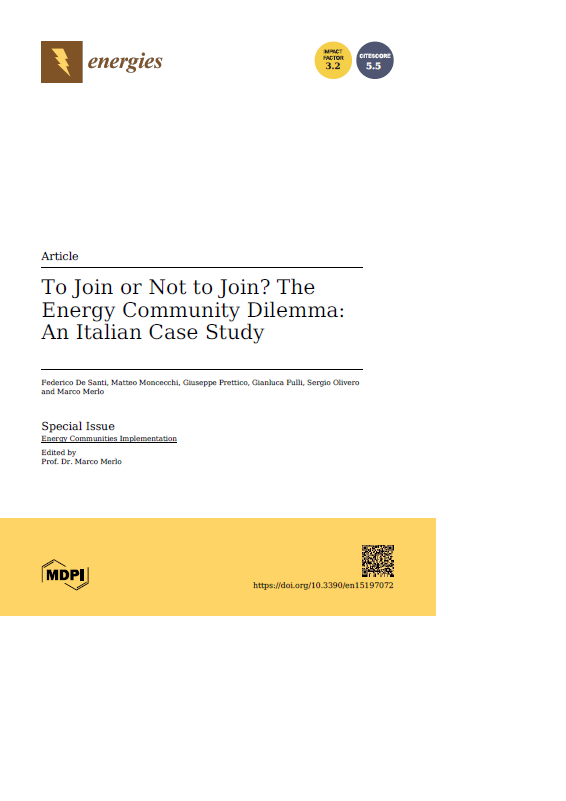 2022 - To Join or Not to Join? The Energy Community Dilemma: An Italian Case Study