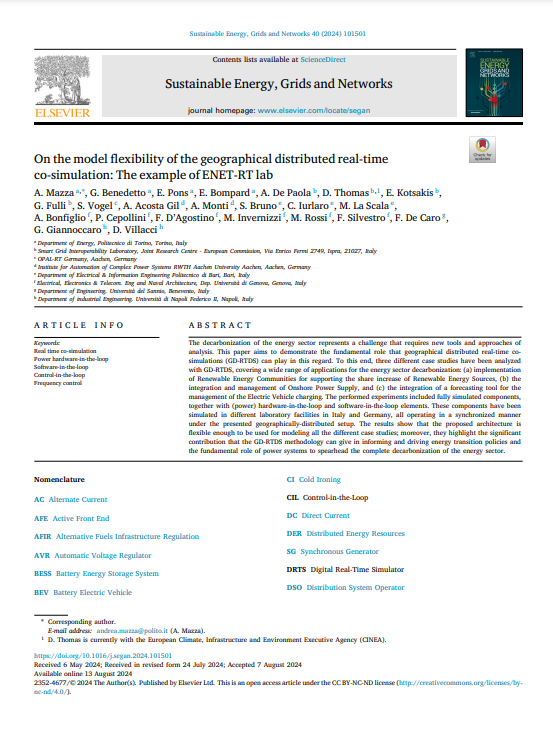 2024 - On the model flexibility of the geographical distributed real-time co-simulation: The example of ENET-RT lab